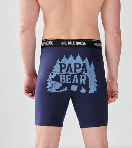 Hatley Little Blue House Woods Papa Bear Boxer Briefs