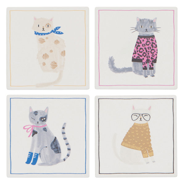 Danica Jubilee Feline Fine Coaster Set