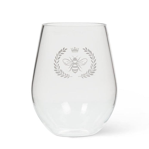 Abbott Frosted Bee Stemless Wine Glass