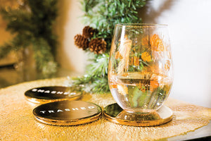 Abbott Gold Pinecone Stemless Goblet