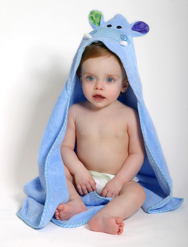 Zoocchini Henry Hippo Hooded Baby Towel