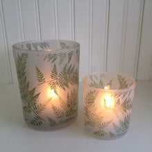 Load image into Gallery viewer, Koppers Frosted Fern Hurricane Candle Holder
