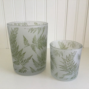 Koppers Frosted Fern Hurricane Candle Holder