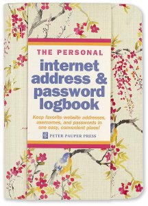 Peter Pauper Press Internet Password Logbook Blossoms & Bluebirds