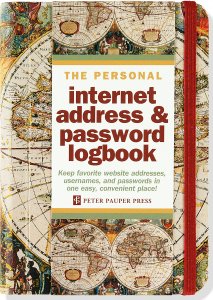 Peter Pauper Press Internet Password Logbook Old World Map