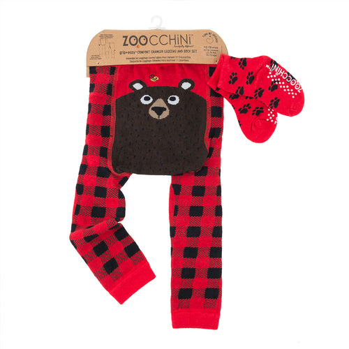 Zoocchini Legging & Sock Set Bosley Bear