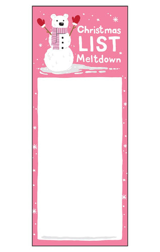 Hatley Little Blue House Christmas List Meltdown Magnetic Listpad