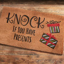 Load image into Gallery viewer, Park Designs Knock If You Have Presents Door Mat
