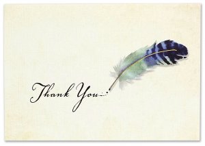 Peter Pauper Watercolour Quill Thank You Notecards