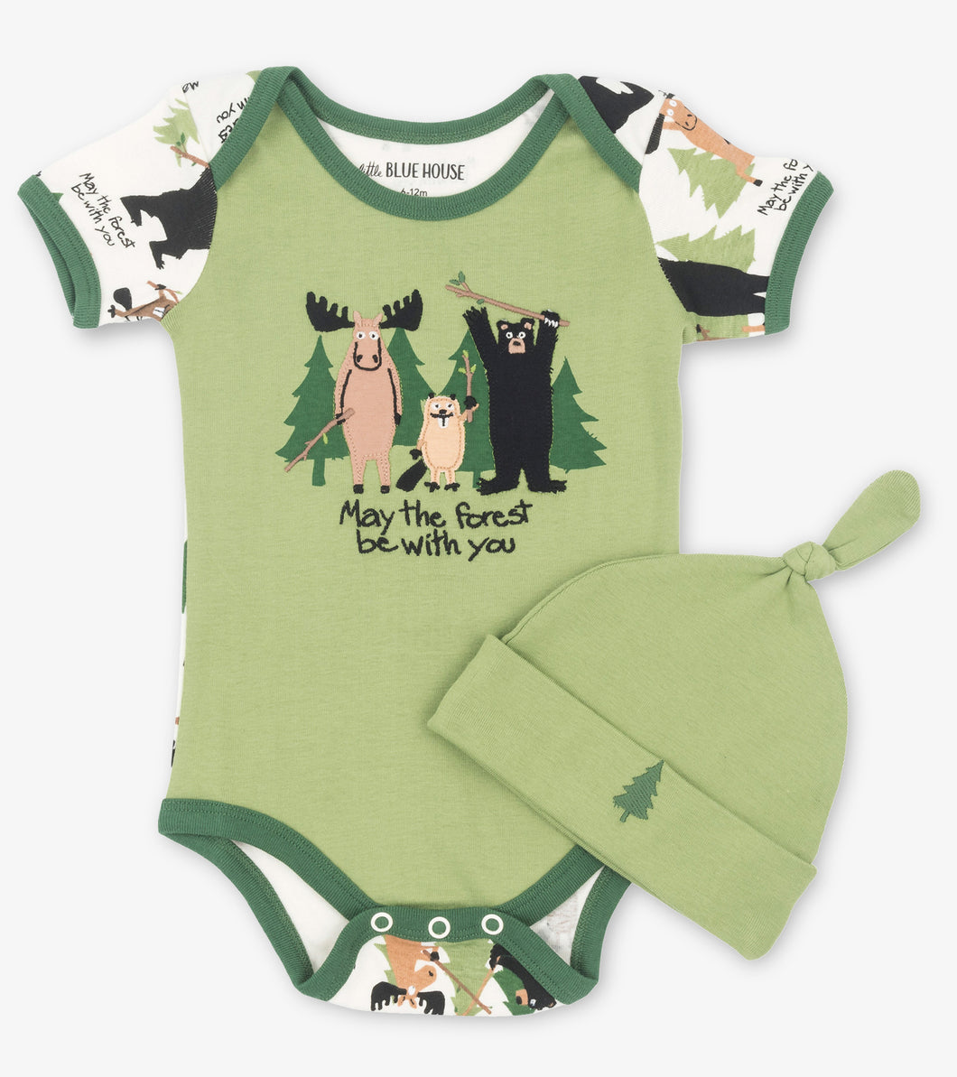 Hatley Little Blue House May the Forest be With You Onesie