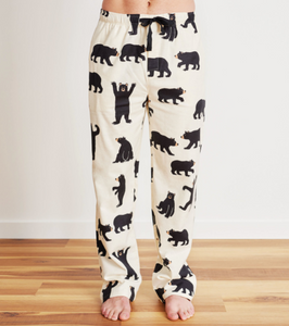Hatley Little Blue House Bears on Natural Men's Flannel Pants