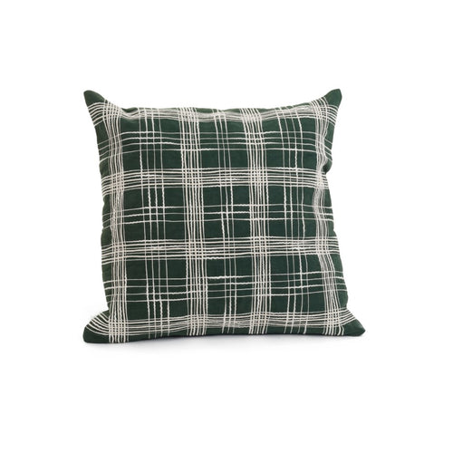 Pine Centre Green Plaid Pillow