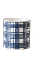 Load image into Gallery viewer, Blue Plaid Metal Planters
