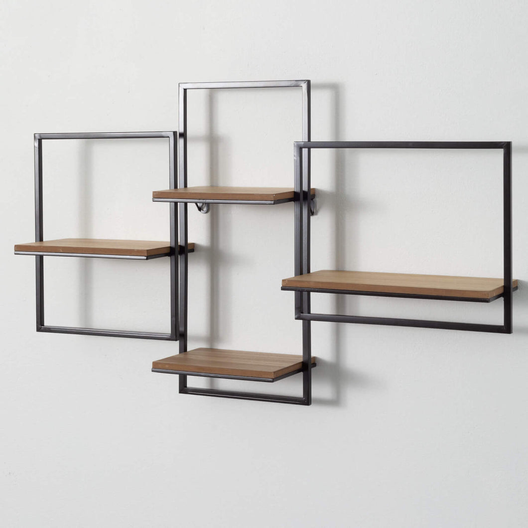 Sullivans Quadrate Open Wood Wall Shelf