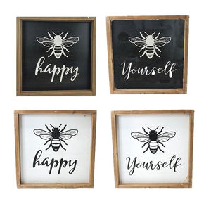Happy Bee Sayings Sign