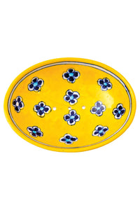 Tranquillo Yellow & Blue Flower Soap Dish
