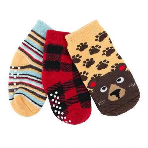 Zoocchini Buddy Baby 3 Pair Sock Set Bosley Bear