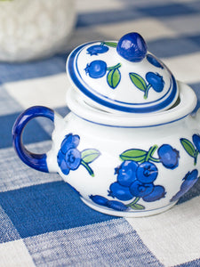 April Cornell Blueberry Sugar Bowl With Lid
