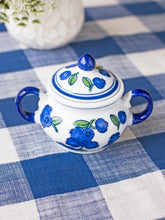 Load image into Gallery viewer, April Cornell Blueberry Sugar Bowl with Lid
