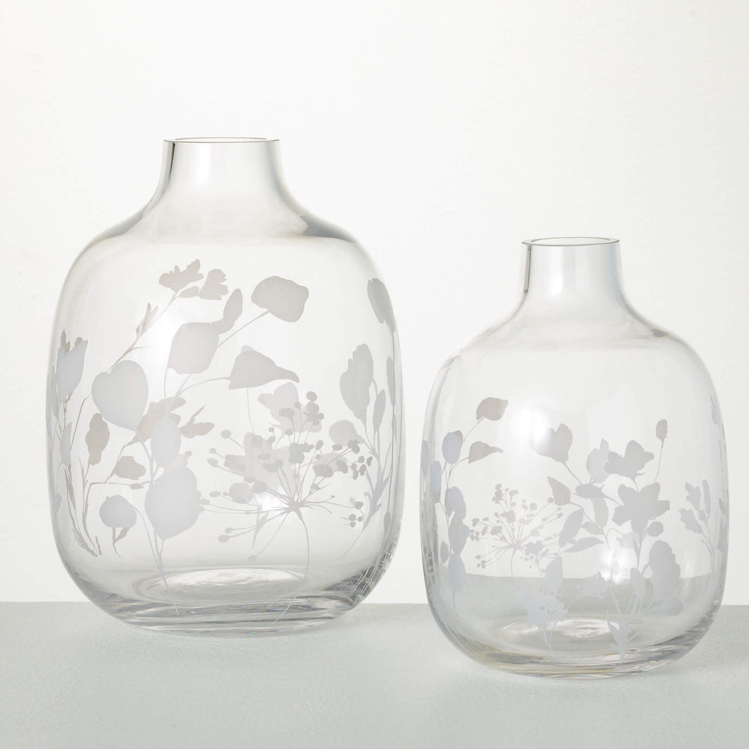Sullivans Etched Clear Vase